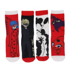 Miraculous Ladybug 4 Pack Socks - & Cat Noir - Image 1