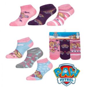 Paw Patrol 3 pack Sneaker socks - Pink Colours - Image 1