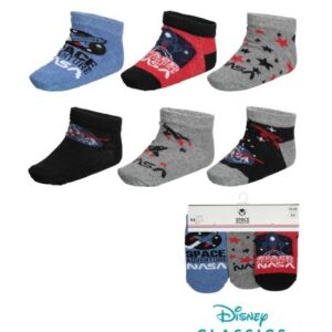 Nasa 3 pack Sneaker socks - Grey/Red/Blue - Image 1