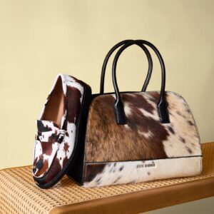 Madison Loafer And Hadlee Bag Cow Print Bundle