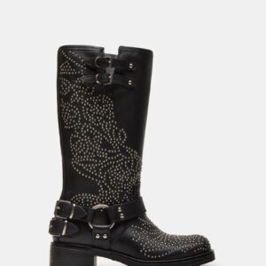 Astor Black Leather Studs - Image 1