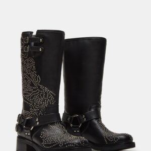 Astor Black Leather Studs - Image 2
