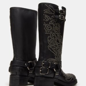 Astor Black Leather Studs - Image 5