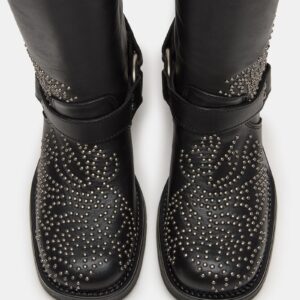 Astor Black Leather Studs - Image 4