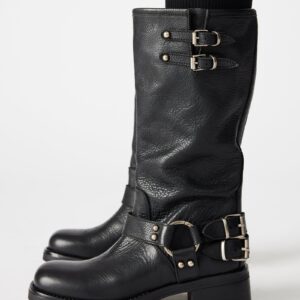 Astor Black Leather Studs - Image 6