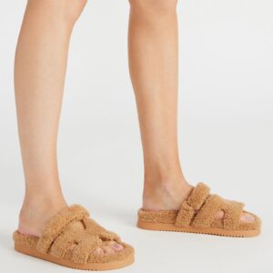 Mayven Faux Shearling Camel Fabric - Image 2