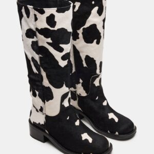 Riggs Black Cow Print Wide Calf - Image 2