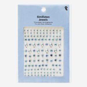 Adhesive face jewels in multiple colours - 100 pieces