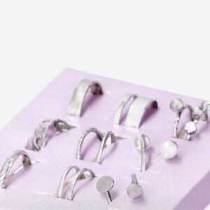 Adjustable silver rings - 9 pcs - Image 3