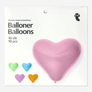 Multi coloured heart balloons - 10 pcs - Image 3