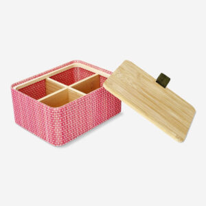 Bamboo storage box with compartments - Image 1