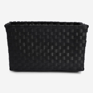 Black Storage Basket in Braided Plastic - Image 2