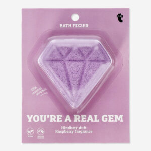 Diamond-shaped pink bath fizzer with raspberry fragrance - Image 1