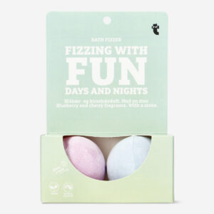 Bath fizzers with blueberry and cherry fragrance - 2 pieces - Image 1