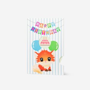 Birthday card with changing balloons and envelope - Image 3