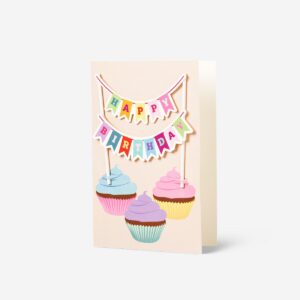 Birthday cup cakes card with envelope - Image 3