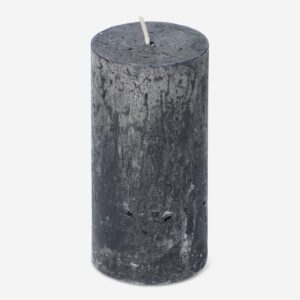 Black Rustic Pillar Candle - 12 cm - Image 1