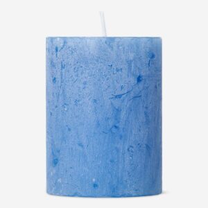 Blue Rustic Pillar Candle - 8 cm - Image 2