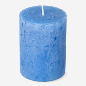 Blue Rustic Pillar Candle - 8 cm - Image 1