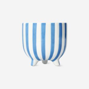Blue striped flowerpot - Image 2