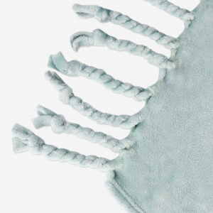 Blue throw blanket with fringes - Image 3