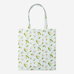 Blue tote bag with cherry blossoms - Image 2