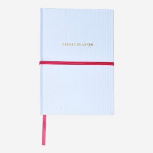 Blue weekly planner notebook
