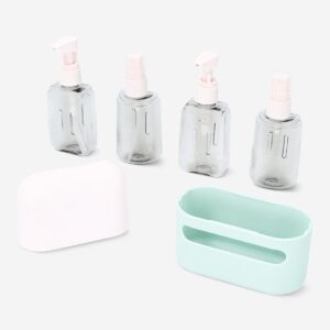 Bottles for travel in case with lid - 4 pcs