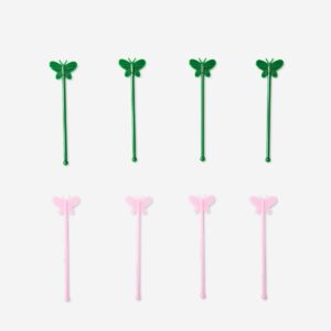 Butterfly shaped drink stirrers - 8 pcs - Image 2