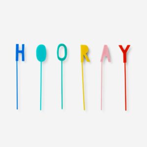 Hooray cake decoration - 6 pcs