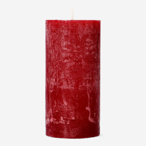 Dark Red Rustic Pillar Candle - 12 cm - Image 2