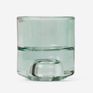 Green Glass Candle Holder - Image 2