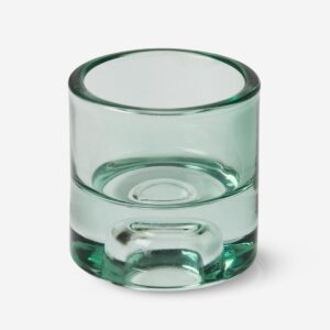 Green Glass Candle Holder - Image 1