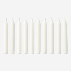 White Dinner Candles - 10 pcs
