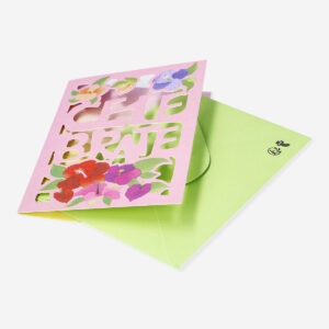 Card with tropical flowers and envelope - Image 3