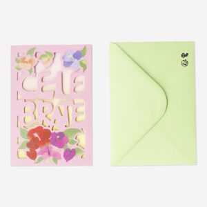 Card with tropical flowers and envelope - Image 2