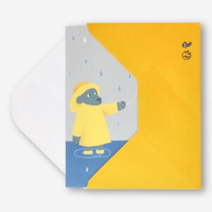 Dog with Ballon in Rain Card with Envelope - Image 3