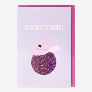 Celebration card with cowboy hat