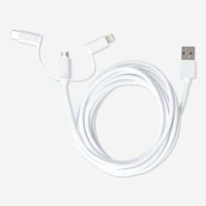 Charging cable. For USB-C, Micro USB and lightning