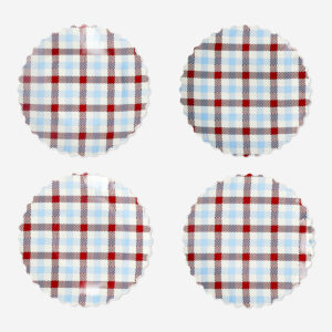Checkered picnic plates - 4 pcs - Image 1