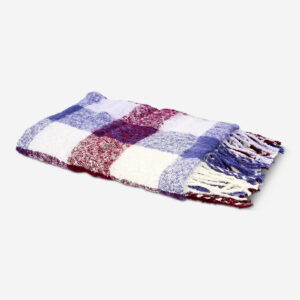 Checkered throw blanket with fringes - Image 2