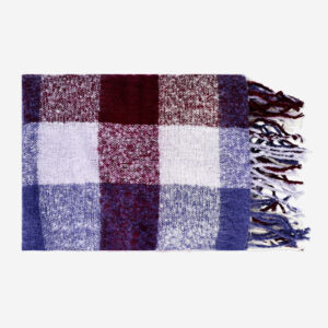 Checkered throw blanket with fringes - Image 1