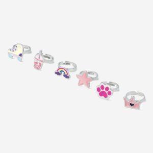 Children's adjustable rings with icons - 6 pcs - Image 3