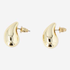 Chunky gold teardrop earrings - 2 pcs - Image 1