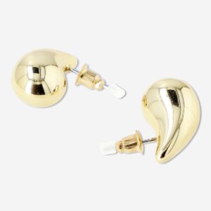 Chunky gold teardrop earrings - 2 pcs - Image 3