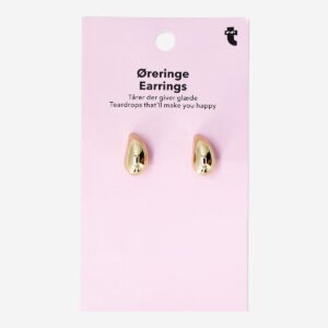 Chunky gold teardrop earrings - 2 pcs - Image 2