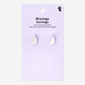 Chunky silver teardrop earrings - 2 pcs - Image 2