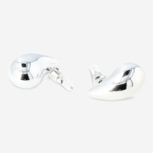 Chunky silver teardrop earrings - 2 pcs - Image 3