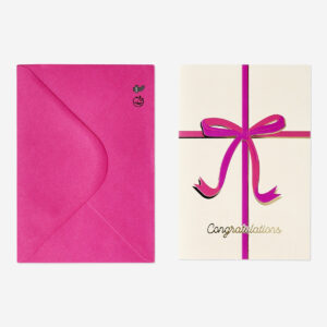 Congratulations card with bows and envelope - Image 1