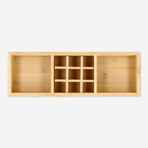Bamboo beauty essentials organiser with customisable dividers - Image 3